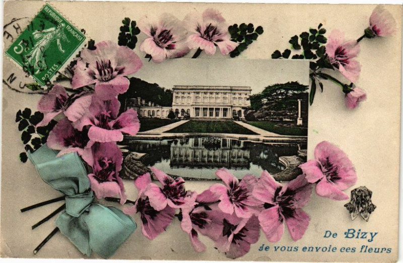 Carte postale ancienne De Bizy Je vous envoie cs fleurs