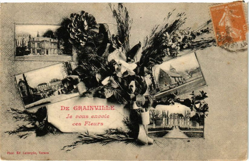 Carte postale ancienne De Grainville Je vous envoie ces Fleurs