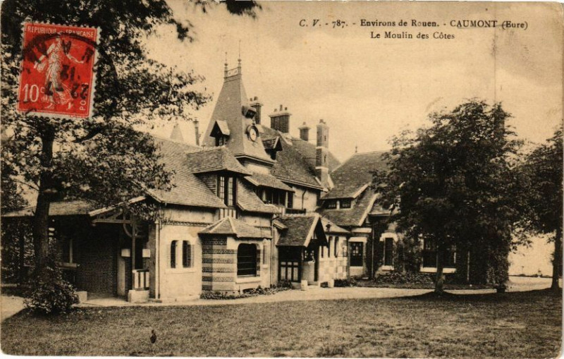Carte postale ancienne Environs de Rouen - Caumont - Le Moulin des Cotes à Caumont