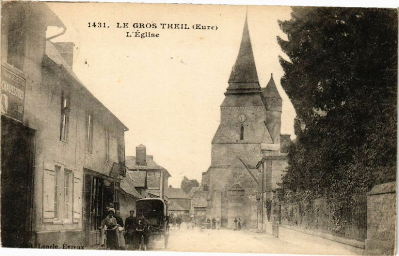 Carte postale ancienne Le Gros-Theil - L'Eglise