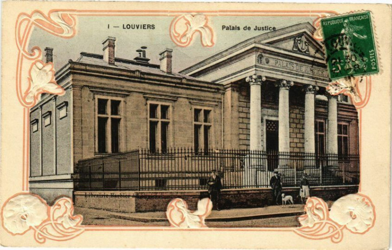 Carte postale ancienne Louviers - Palais de Justice à Louviers