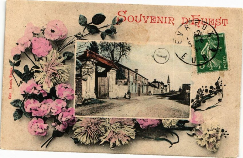 Carte postale ancienne Souvenir d'Huest à Huest