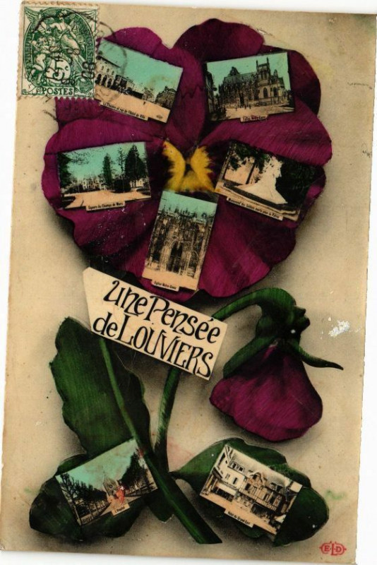 Carte postale ancienne Une Pensée de Louviers à Louviers