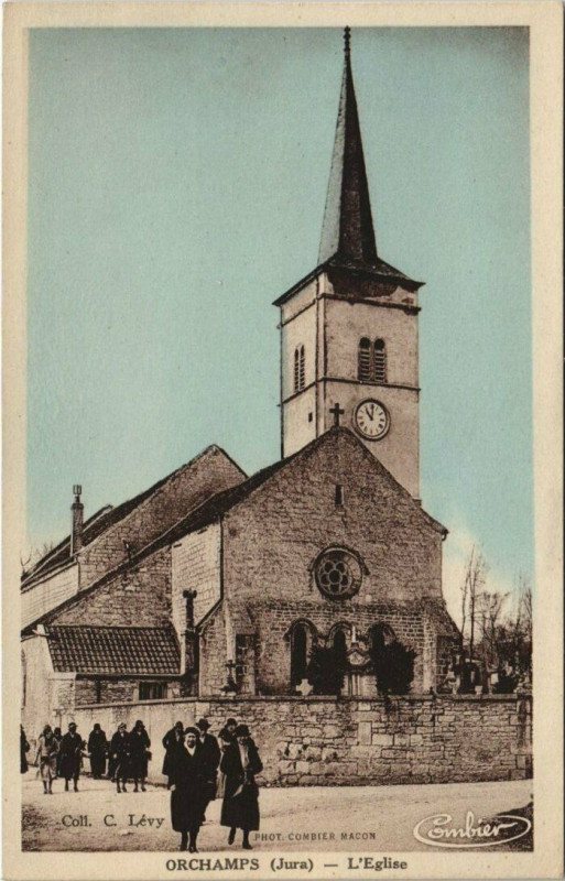 Carte postale ancienne Orchamps - Le Eglise à Orchamps
