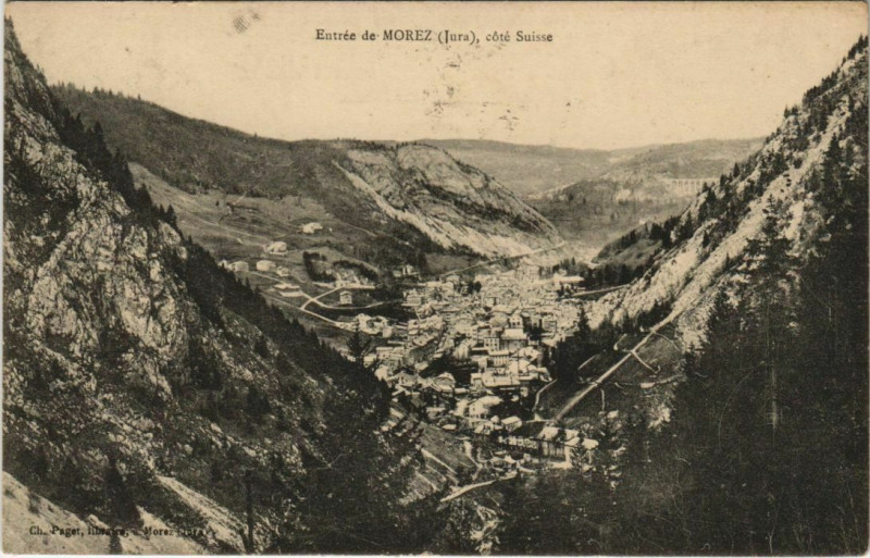 Carte postale ancienne Entrée de Morez - cote Suisse