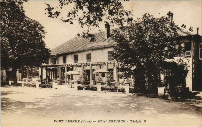Carte postale ancienne Port Lesney - Hotel Bonjour Teleph à Port-Lesney