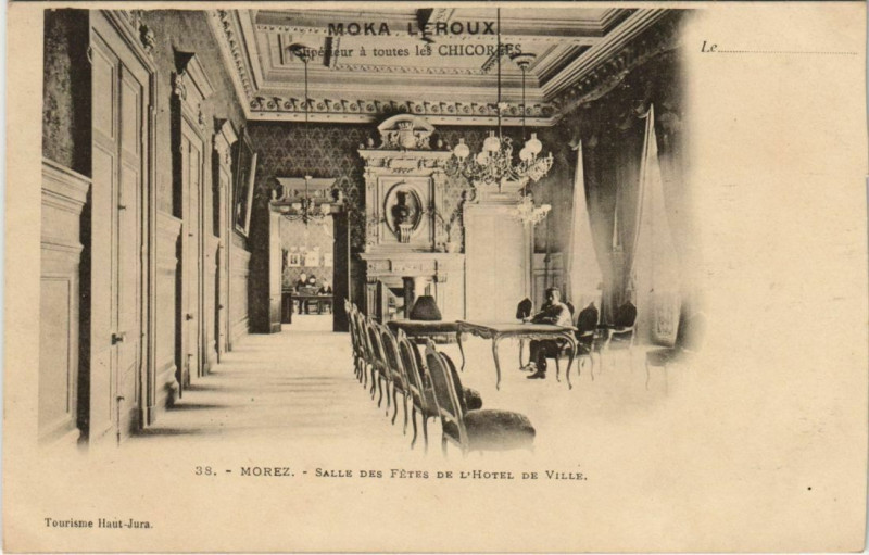 Carte postale ancienne Morez Salle des Fetes de l'Hotel de Ville