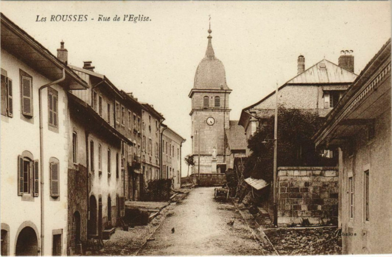 Carte postale ancienne Les Rousses Rue de l'Eglise