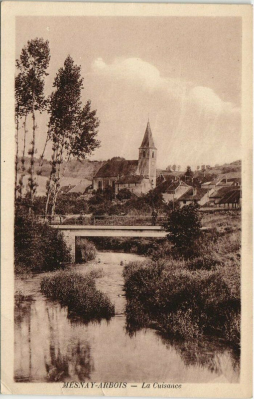 Carte postale ancienne Mesnay Arbois La Cuisance à Mesnay