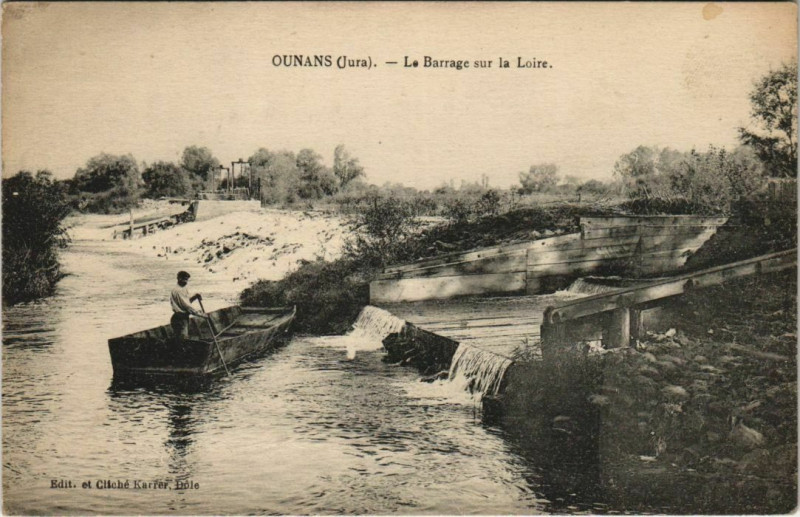 Carte postale ancienne Ounanas - Le Barrage sur la Loire