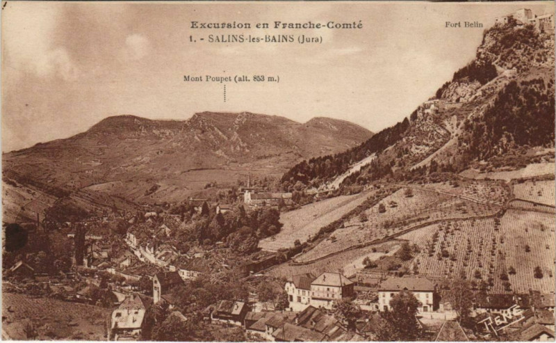 Carte postale ancienne Excursion en Franche-Comté Salins-les-Bains - à Salins-les-Bains