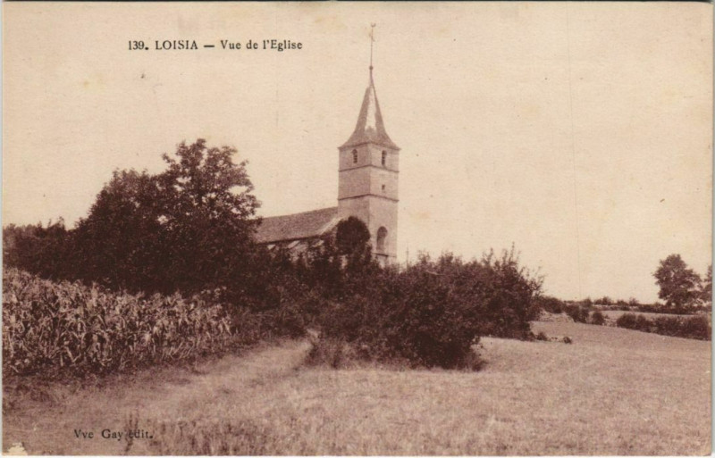 Carte postale ancienne Loisia Vue de l'Eglise à Loisia