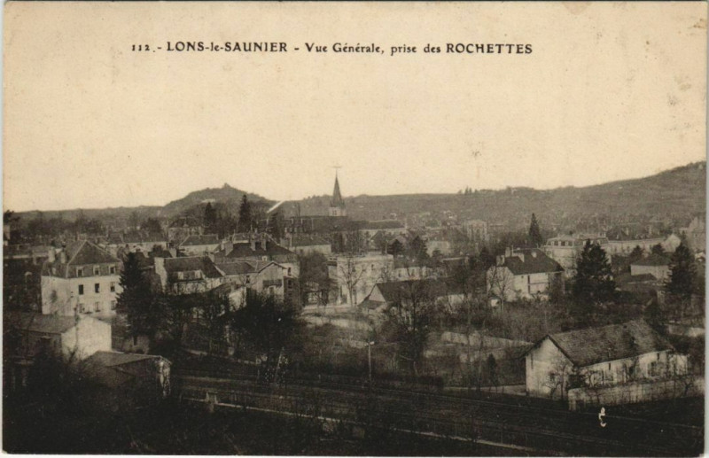 Carte postale ancienne Lons-le-Saunier - Ves générale prise des Rochettes à Lons-le-Saunier