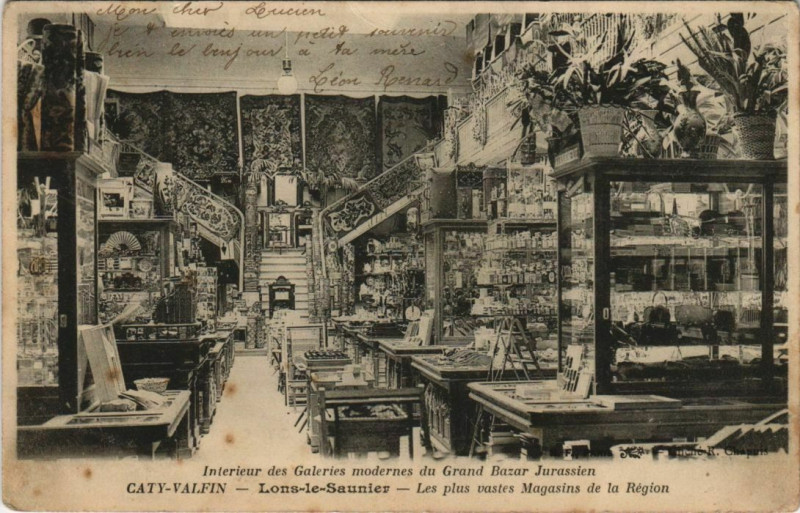 Carte postale ancienne Lons Le Saunier - Caty-Vaflin les plus vastes magasins de la Region à Lons-le-Saunier
