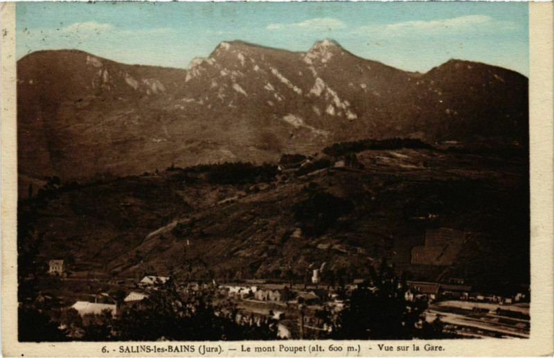 Carte postale ancienne Salins les Balins- Le mont Poupet France-