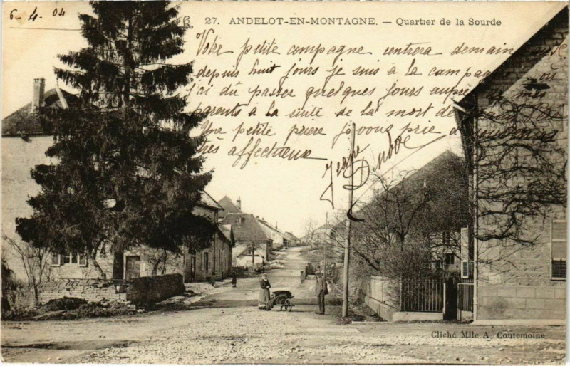 Carte postale ancienne Andelot en Montagne- Quartier de la Sourde France- à Andelot-en-Montagne