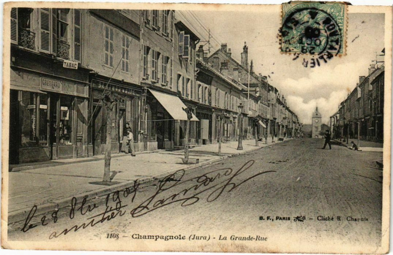 Carte postale ancienne Champagnole- La Grande Rue France- à Champagnole