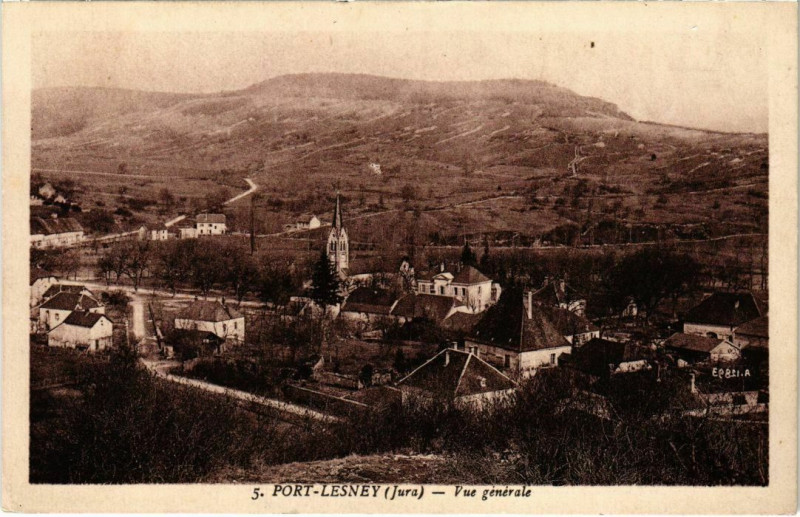 Carte postale ancienne Port Lesney- Vue generale France à Port-Lesney