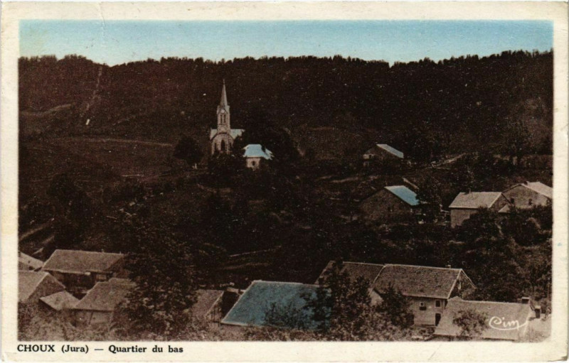 Carte postale ancienne Choux- Quartier du bas France à Choux