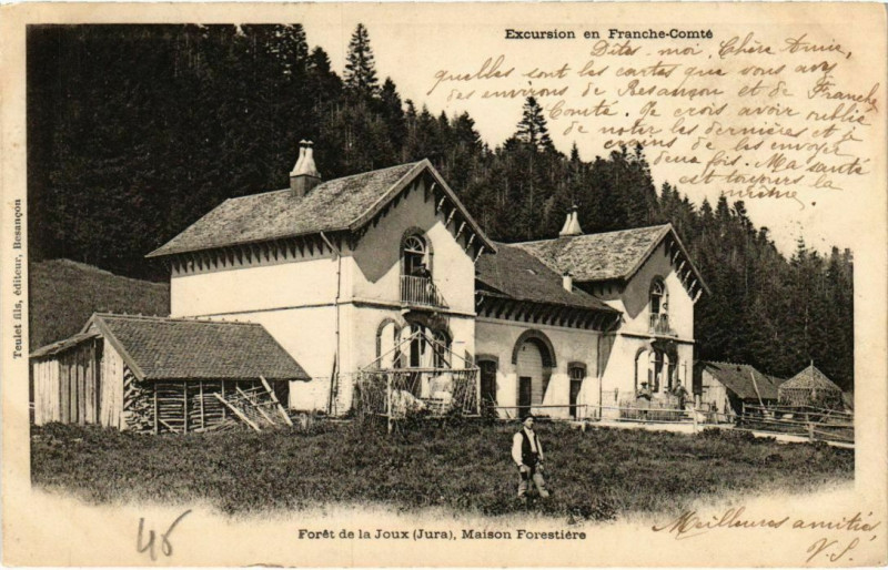 Carte postale ancienne Foret de la Joux ,Maison Forestiere France