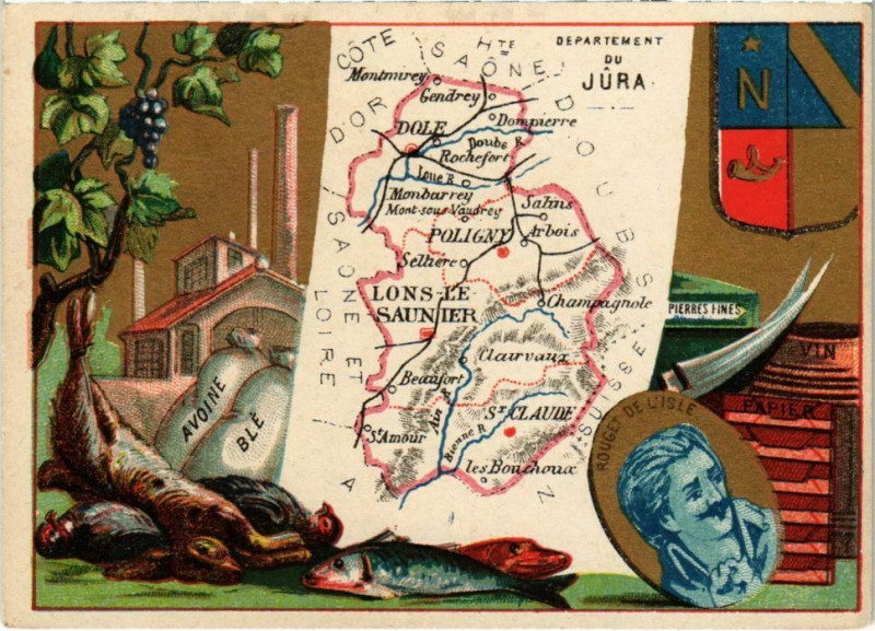 Carte postale ancienne Jura- souvenir France