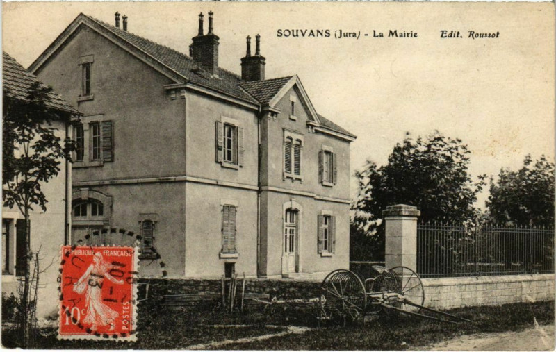 Carte postale ancienne Souvans- La Mairie France à Souvans