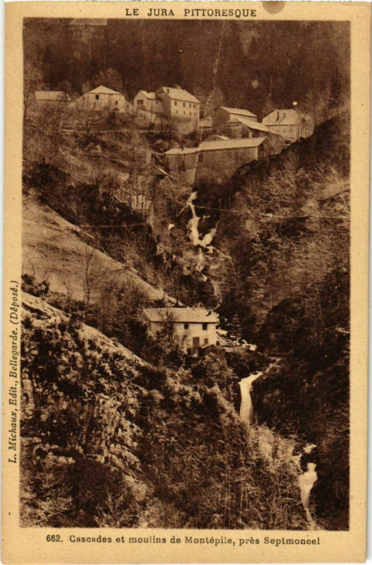 Carte postale ancienne Cascades et moulins de Montepile France