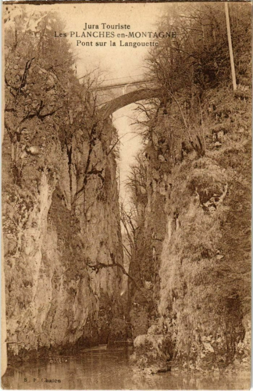 Carte postale ancienne Les Plaches en Montagne- Pont sur la Langouette France
