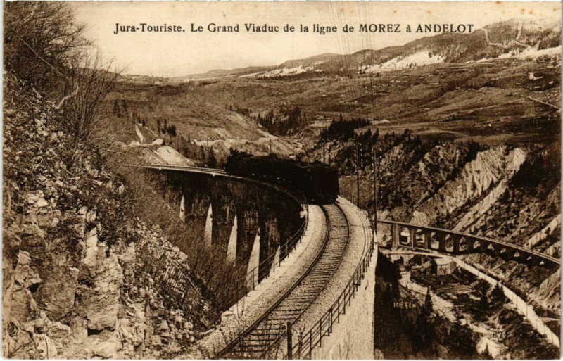 Carte postale ancienne Morez- Le Grand Viaduc de la ligne France