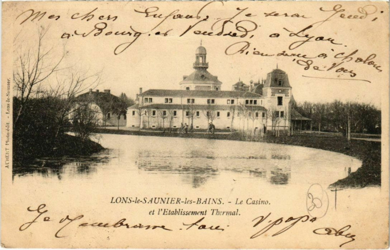 Carte postale ancienne Lons le Saunier- Le Casino et l'Etablissement Thermal France à Lons-le-Saunier