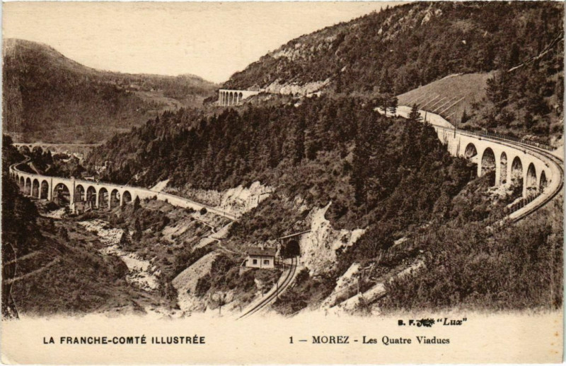 Carte postale ancienne Morez- Les Quatre Viaducs France