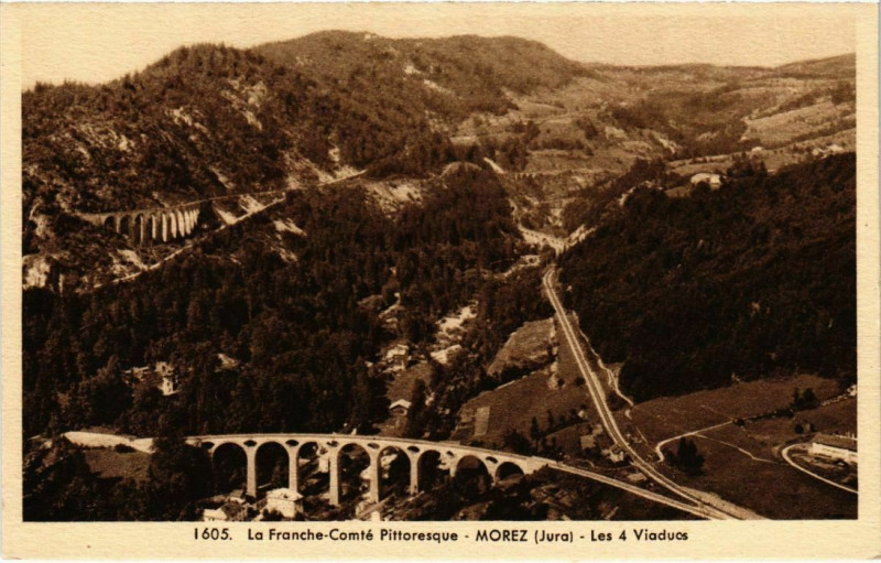 Carte postale ancienne Morez- Les 4 Viaducs France