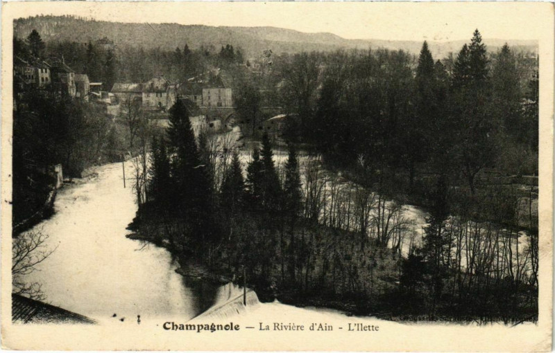 Carte postale ancienne Champagnole- La Riviere d'Ain, L'Ilette France à Champagnole