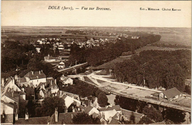Carte postale ancienne Dole- vue sur Brevans France à Dole