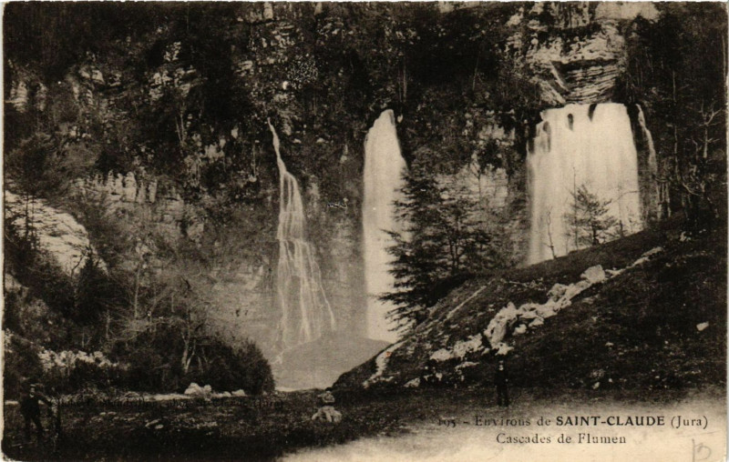 Carte postale ancienne Environs de Saint-Claude - Cascades de Flumen - Jura à Saint-Claude