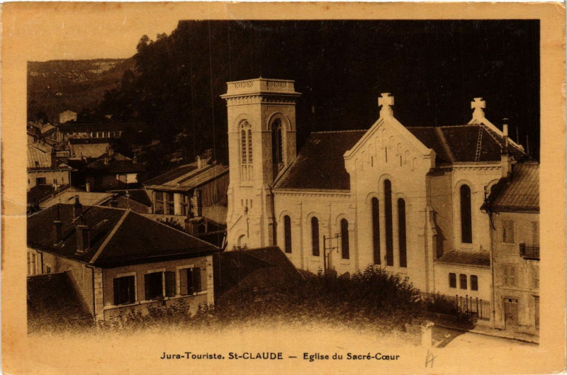 Carte postale ancienne Saint-Claude - Eglise du Sacré-Coeur - Jura à Saint-Claude