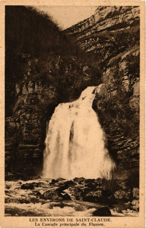 Carte postale ancienne Les Environs de Saint-Claude - La Cascade Principale du Flumen à Saint-Claude
