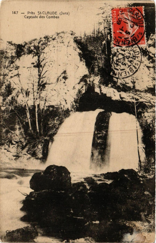 Carte postale ancienne Prés Saint-Claude - Cascades des Combes - Jura à Saint-Claude