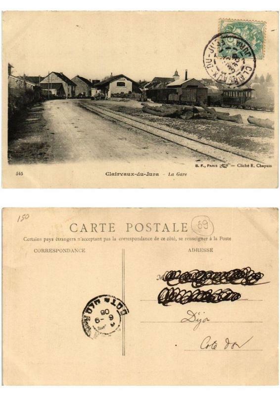 Carte postale ancienne Clairvaux-du-Jura La Gare.