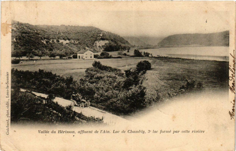 Carte postale ancienne Valle du Herisson affluent de l'Ain La de CHAMBONly.