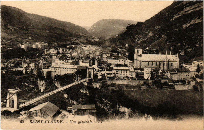 Carte postale ancienne Saint-Claude vue générale à Saint-Claude