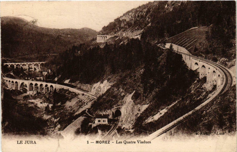 Carte postale ancienne Morez Les Quatre Viaducs