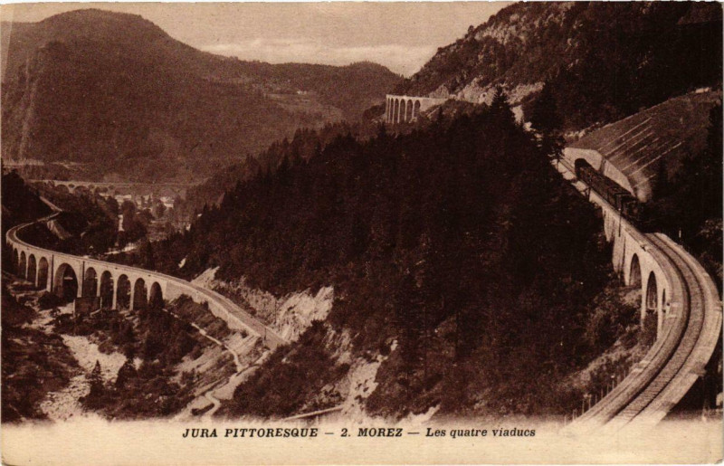 Carte postale ancienne Morez Les Quatre Viaducs
