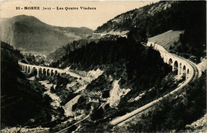 Carte postale ancienne Morez Les Quatre Viaducs