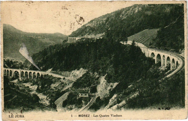 Carte postale ancienne Morez Les Quatre Viaducs