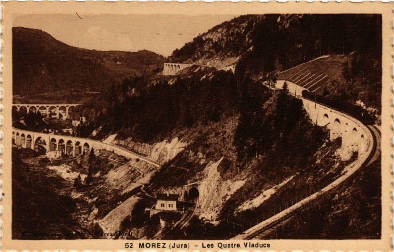 Carte postale ancienne Morez Les Quatre Viaducs