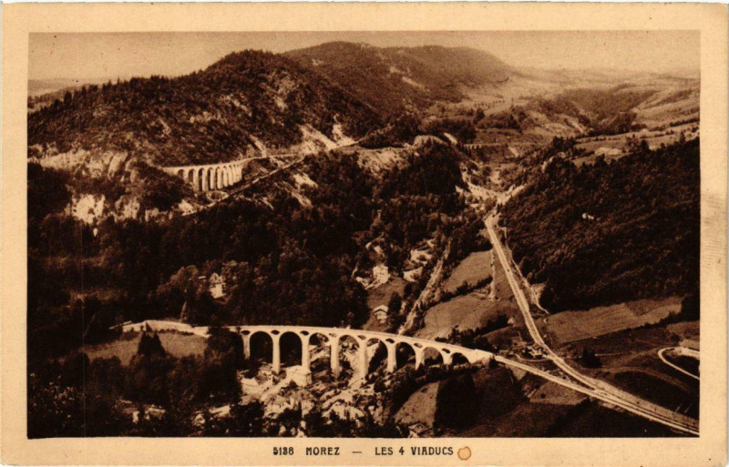 Carte postale ancienne Morez les 4 Viaducs