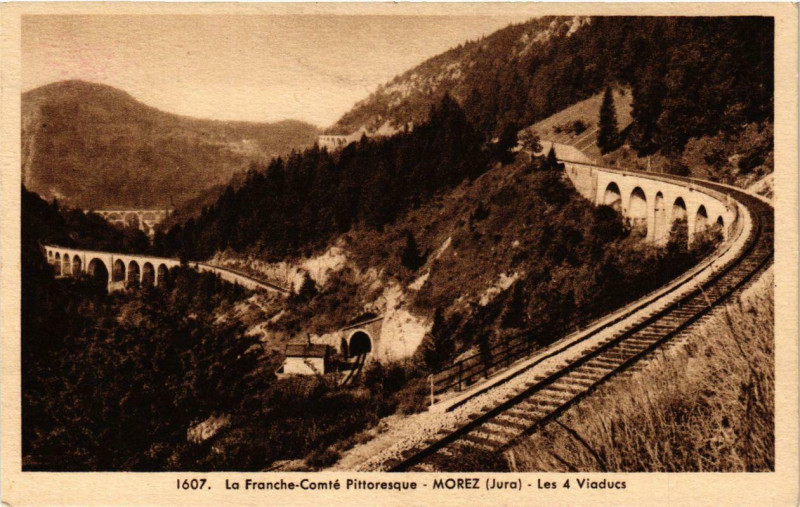 Carte postale ancienne Morez les 4 Viaducs