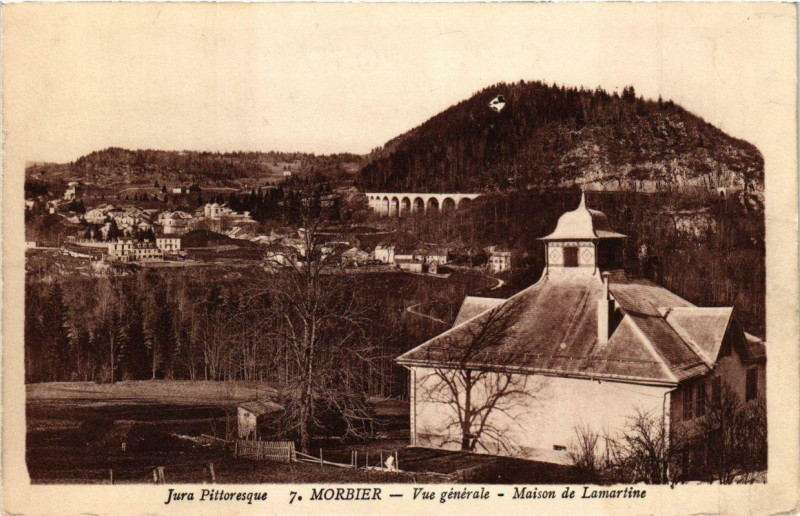 Carte postale ancienne Morbier vue générale Maison de Lamartine. à Morbier