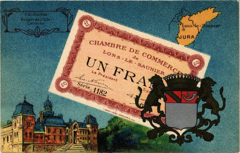 Carte postale ancienne Lons-le-Saunier Jura CHAMBONre de Commerce. à Lons-le-Saunier